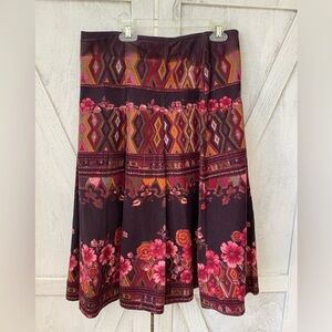 United Colors of Benetton Floral Corduroy Skirt Women’s Size 42 US Large